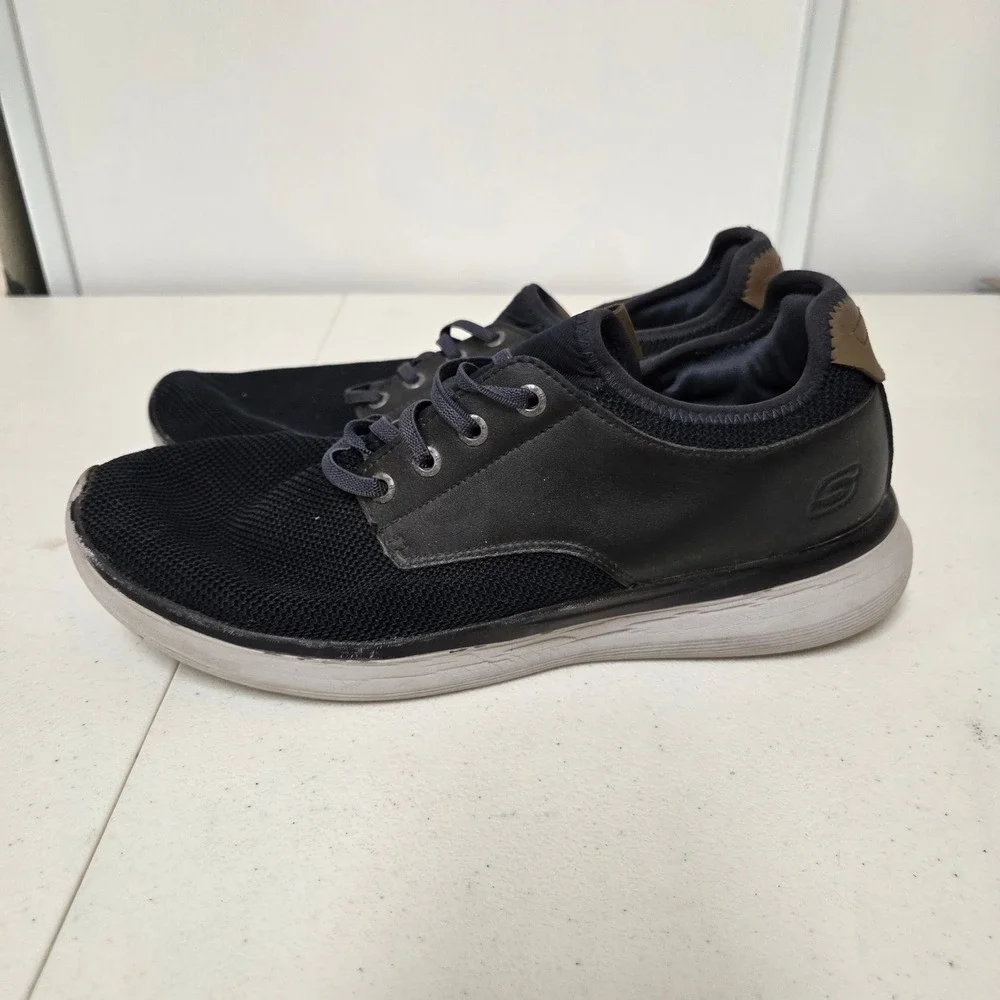 Skechers Mens 58817 Black Brown Mesh Lace Up Casual Sneakers Size 11